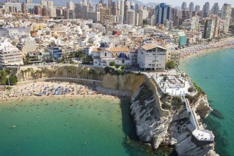 Drone view of Benidorm's Mal Pas cove