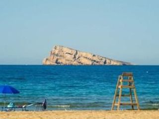 Benidorm island from the beach coast