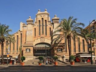 View of the facade of the central market of Alicante