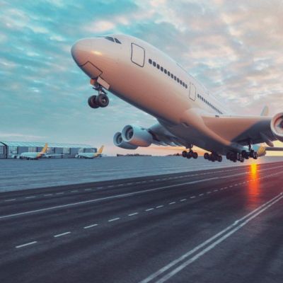 Aircraft landing at Valencia airport
